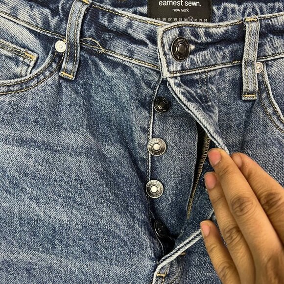 NEW Earnest Sewn Distressed Parker 90's full length Jean Size 31 Button Fly - Picture 9 of 10